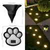 Luz subterránea alimentada por energía solar simulando huellas de pata de perro Luz LED Luz solar para patio exterior Luz decorativa para jardín Césped