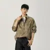 Camisa de Manga Larga Tie-Dye Única Estilo Chino Nuevo de Otoño para Adolescentes, Camisa Casual Británica de Manga Larga Holgada