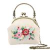 Nueva Bolsa de Materiales Hechos a Mano para DIY Cartera Bordada Lu Bordado Principiante Bolsa de Boca Dorada Bolso de Hombro Uso Dual Bolso Cruzado Patchwork