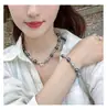 Hermoso Collar de Perlas Tahitianas Shi de Color Mixto Lujo Ligero Nicho Cadena Clavicular Senior Collar Nuevo 2025