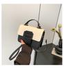 Pequeno Bonito Doce Contraste Cor Pequeno Quadrado Bolsa 2024 Nova Moda All-match High-end Textura Mão Ombro Crossbody Bolsa