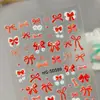 Adesivos Originais para Unhas Laço 5D Em relevo Tridimensional Versátil Laço Vermelho Adesivos para Unhas DIY Modelo Hg