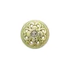 Botões Metálicos Dourados Vazados com Design de Flor de Ameixa Cravejada com Diamantes, Botões Redondos para Cardigãs, Camisas, Botões Pequenos para Jaquetas, Botões Decorativos