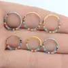 Anillo de Nariz y Pendientes de Aleación de Titanio F136 de Superficie Plana Incrustados con Circonio de Color y Diamantes, Joyería para Piercing Transfronteriza
