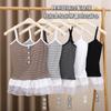 Puro Luxurioso Menina Quente Renda Emenda Camadas Pequeno Suspensório Tubinho Interno Top Ajuste Slim Versátil Renda Colete Blusa para Usar por Baixo