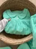 Pijama de cuadros verde menta con cuello de muñeca para mujer, nuevo conjunto de loungewear de otoño 2026 con mangas largas y pantalones largos, adecuado para usar en exteriores