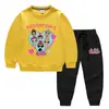 Ropa de niña transfronteriza nueva para primavera y otoño, suéter para niños, pantalones, conjunto de dos piezas, muñeca sorpresa, algodón, traje de manga larga