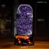 Adornos de cueva de cristal natural al por mayor, cuenco tesoro de cueva de amatista uruguaya, adornos desmagnetizantes de feng shui para el hogar y la oficina