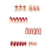 30 Piezas de Uñas Almendradas Portátiles Hechas a Mano Transfronterizas, Flores Pintadas de Alta Gama, Manicura Francesa con Estampado de Leopardo, Uñas Portátiles