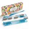 Amazon Mahjong Régua de Empurrar Conjunto de Caixa de Presente de Quatro Suportes de Mahjong Portáteis Antiderrapantes com Régua de Empurrar Suportes de Mahjong Transparentes