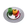 Plato para barbacoa estilo coreano disco de acero inoxidable patrón de martillo plato creativo para postre vajilla simple para camping al aire libre Plaza Comercial