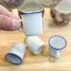 Yue Rui Mini Taza para Uñas Pequeña Tradicional Imitación Esmalte Taza Nostálgica Retro Revolucionaria Mao Taza de Té Pequeña para Niños