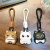 Llavero Colgante Gatito de Cuero Lindo Llavero Colgante Muñeca Regalo Creativo de Dibujos Animados de Pareja de Cuero Colgante de Bolsa de Regalo
