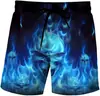 Pantalones Cortos de Playa de Verano Europeos y Americanos Transfronterizos Calavera Calavera Impresión 3D Sueltos Pantalones de Playa Moda Casual para Hombre