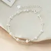 Plata de Ley S925 Fresco y Dulce Estilo Ins Perla Swarovski Nacional Cielo Estrellado Súper Brillante Pulsera Apilable S8125