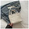 Bolso Pequeño de Cuadros Transfronterizo para Mujer 2025 Nuevo Bolso Versátil de Hombro Cruzado Bolso Tipo Satchel Cubo Popular Estilo Coreano de Este Año