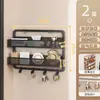 Prateleira de armazenamento com gancho para porta para uso doméstico, cesta suspensa multicamadas para porta, não requer perfuração, prateleira de armazenamento de bolsas multifuncional para montagem na parede