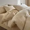 Nueva Colección Primavera/Verano 2026: Juego de Cama de Cuatro Piezas Jacquard Teñido en Hilo Grado A 100% Algodón Transpirable y Suave con la Piel Gasa de Doble Capa Algodón Lavado