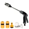 Suministro Directo de Fábrica para Comercio Exterior Wholesale Transfronterizo Pistola de Agua de Palo Largo para Lavado de Autos, Pistola de Agua de Metal para el Hogar con Palo Extendido y Mango Recubierto de Goma