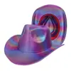 Chapéu de cowboy listrado arco-íris novo transfronteiriço chapéu de lã colorido chapéu de festa ocidental para homens e mulheres decoração de Carnaval chapéu de feriado