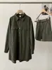 Omalai 2026 Primavera Solapa Manga Larga Un Botón Longitud Media Camisa con Falda Conjunto de Dos Piezas Foto Real 6109