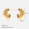 Aretes Geométricos para Mujer, Color Dorado, Estilo Lujo Ligero, Aretes de Acero de Titanio, Aretes de Acero Inoxidable, Aretes de Acero de Titanio al por Mayor, Artículos en Stock Transfronterizos