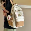 Nova Mochila Escolar 2025 Feminina Cor Contrastante Aluno do Ensino Fundamental Aluno do Ensino Médio Mochila Feminina Grande Capacidade Mochila de Viagem Casual