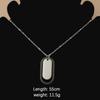 Venda Quente Comércio Exterior Aço Inoxidável Personalizado Moda DIY Camada Dupla Gravável Geométrico Placa de Identificação Militar Pingente Corrente de Contas Colar