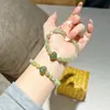 Pulsera Corazón Verde de Jade Hetian Jasper Estilo Chino Nuevo Joyería Antigua de Alta Gama Cadena de Extensión Ajustable Jade Natural