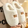 Pantuflas de algodón para mujer para otoño e invierno, de suela gruesa, antideslizantes, cálidas, de felpa, pantuflas de primavera y otoño para parejas y hombres.