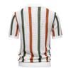 Polo de manga corta transpirable y calado para hombre, novedad de verano 2025, polo de punto a rayas de talla europea.