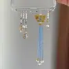 Nueva Cadena para Teléfono Móvil con Borla de Mariposa Calabaza Estilo Chino para Mujer Azul Fresco Simple Versátil Colgante para Bolso Llave
