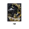 Amazon Pavilhão de Paisagem Chinesa Pintura Decorativa Noite de Lua Dourada Arte Estéreo Sala de Estar Sofá Entrada Quarto Pintura de Parede