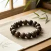 Pulsera de Cuentas de Oración de Madera de Ala de Pollo Pequeña de Agarwood Baiqinan Vietnamita de una Sola Vuelta Accesorio Cultural Unisex Pulsera de Cuentas de Oración Estilo Vintage