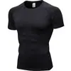 Mallas deportivas PRO para hombre de manga corta para fitness, deportes, running, ropa de entrenamiento de alta elasticidad, secado rápido, camiseta de manga corta