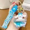 Chaveiro Criativo Desenho Animado Areia Líquida Boneca Roxa Fofa Pirulito de Cristal Pingente para Bolsa de Carro Chaveiro