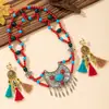 Tocados de Xizang para Mujer, Danza Étnica de Rendimiento Estilo Xizang, Accesorios de Disfraz de Baile de Rendimiento Hechos a Mano con Cuentas Mongolas