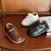 Sapatos para Bebês e Crianças Pequenas, Sola Macia Antiderrapante, 0-1 a 3 Anos, Sapatos de Couro para Bebê, Sapatos Sociais Estilo Britânico, Sapatos de Performance Masculinos e Femininos