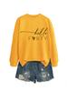 Amazon Ebay Estación Independiente Transfronteriza Casual Simple Elegante Dama Hola Cuarenta Corazón Sudadera de Manga Larga