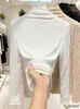 Camiseta Base Jacquard de Encaje Engrosada de Venta Caliente para Otoño e Invierno para Mujer, Top Cálido de Cuello Alto para Otoño e Invierno