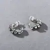 Pendientes de plata S925 con pasador, de metal de alta calidad bañado en cobre de oro real de 18k, con líneas irregulares retorcidas, pendientes elegantes europeos y americanos