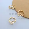 Anillo simple de estilo coreano ins con apertura irregular no ajustable bañado en oro real de 18 quilates acero de titanio transfronterizo joyería al por mayor