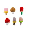 Brincos Coloridos de Picolé de Crochê de Lã Feitos à Mão, Presilhas de Cabelo, Faixas de Cabeça, Chapéus, Decorações, Pingentes de Chave