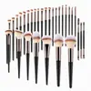 Nuevo set de 30 brochas de maquillaje transfronterizo, incluyendo brocha para polvos, brocha para rubor y brocha para sombras de ojos, disponible para venta al por mayor y dropshipping