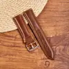 Correa de reloj de cuero genuino de capa superior con cera de aceite vintage adecuada para Huawei, Apple, Samsung, hebilla de liberación rápida suave, venta al por mayor