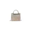 2026 Nueva Moda Bolso Pequeño Cuadrado Sencillo con Pedrería para Mujer Bolso Versátil de Hombro Único Cruzado Bolso de Mano Casual Retro