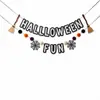 Suministro Especial para Halloween Transfronterizo Letras de Fieltro Escoba Pompones Festival de Fantasmas Red de Araña Banderín de Tirar Decoración de Chimenea OEM Dropshipping
