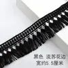 Borde de Encaje con Borlas Negras Flecos para Ropa Accesorios de Encaje Hechos a Mano DIY Borde Decorativo Extendido para Ropa Falda Blanco
