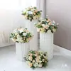 Decoración de boda, bola de flores para camino, columna de flores, juego de columnas romanas, decoración de mesa de postres, escaparate de centro comercial, flor de seda para champán