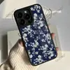 Nueva Funda de Teléfono Retro Estilo Chino Azul Marino Floral Adecuada para iPhone 17 Cubierta Protectora Resistente a Rayones Funda de Cristal Apple 16Pm